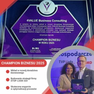 Nagroda CHAMPION BIZNESU DLA 4VALUE, ZDJĘCIE NAGRODY